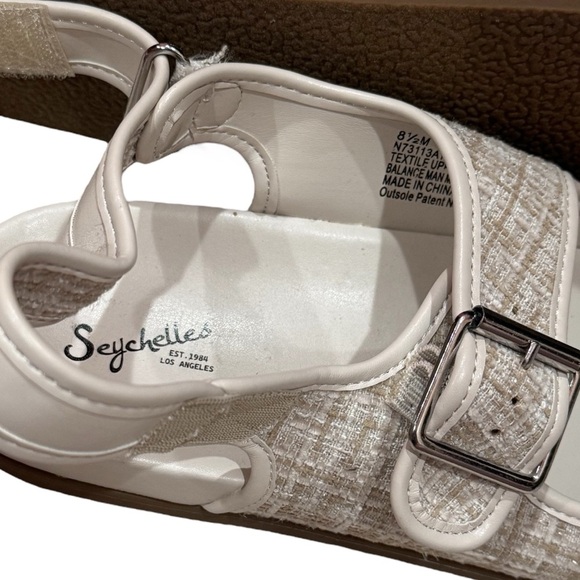 NWOT Seychelles Bobbie Ivory Tweed Strappy Hook and Loop Sandals Old Money 8.5 - Picture 10 of 11